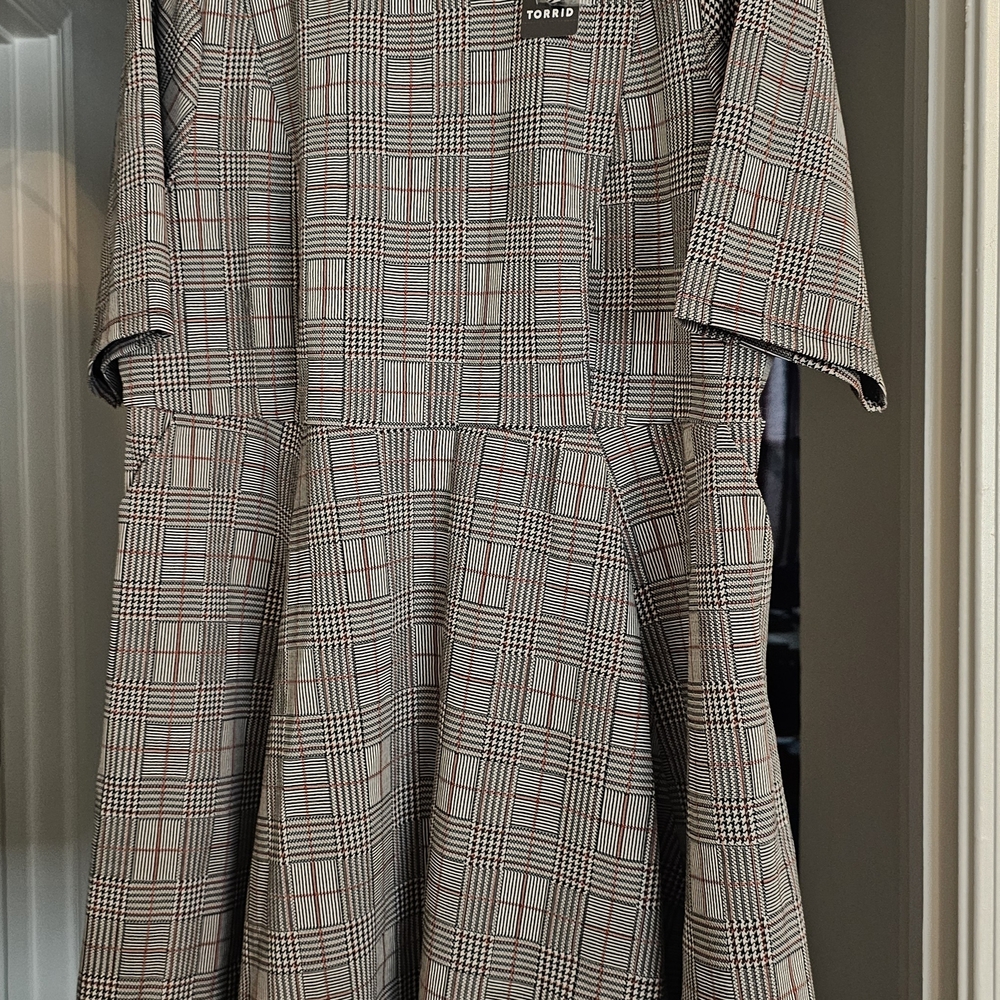 Torrid Plaid Kids Dress - Black and White